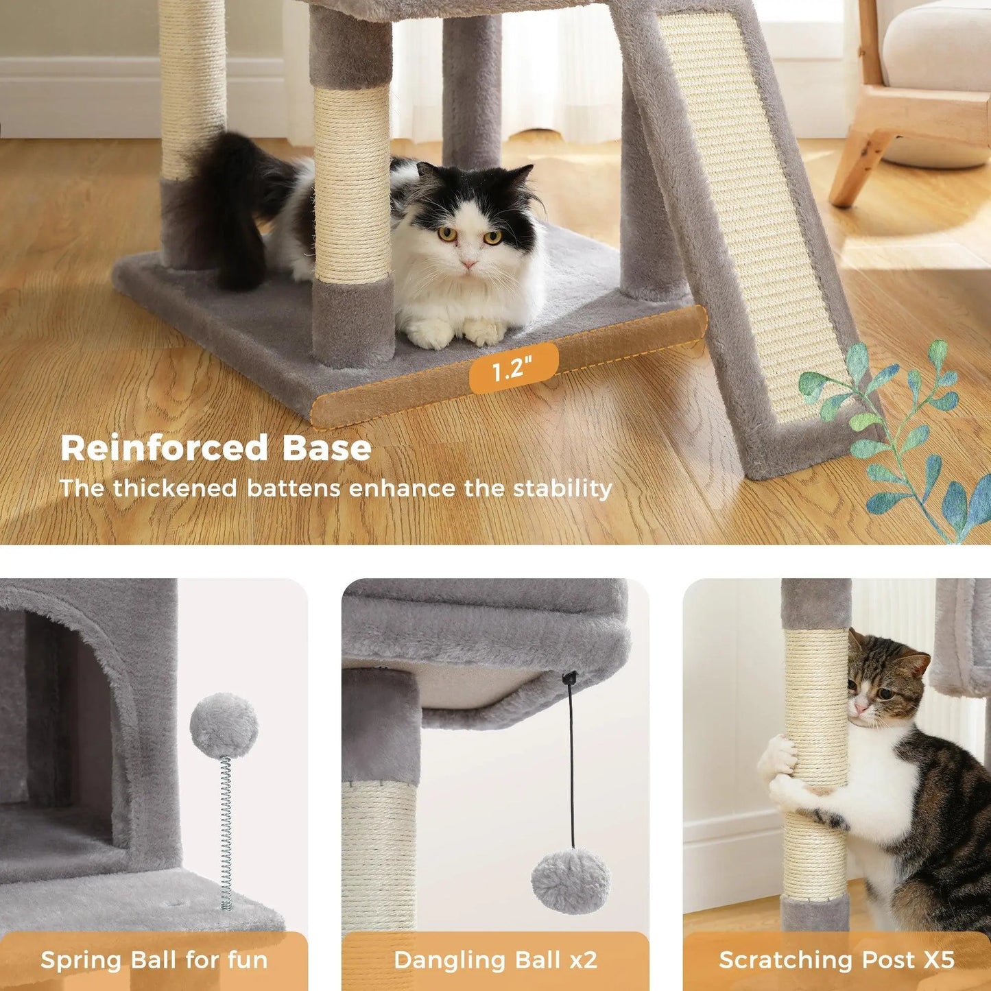 Domestic Delivery Multi-Level Cat Tree Tower Climb Furniture Scratching Post for Indoor House Pet Supplies Kitten Toy Cozy Condo - petguardiansupplies