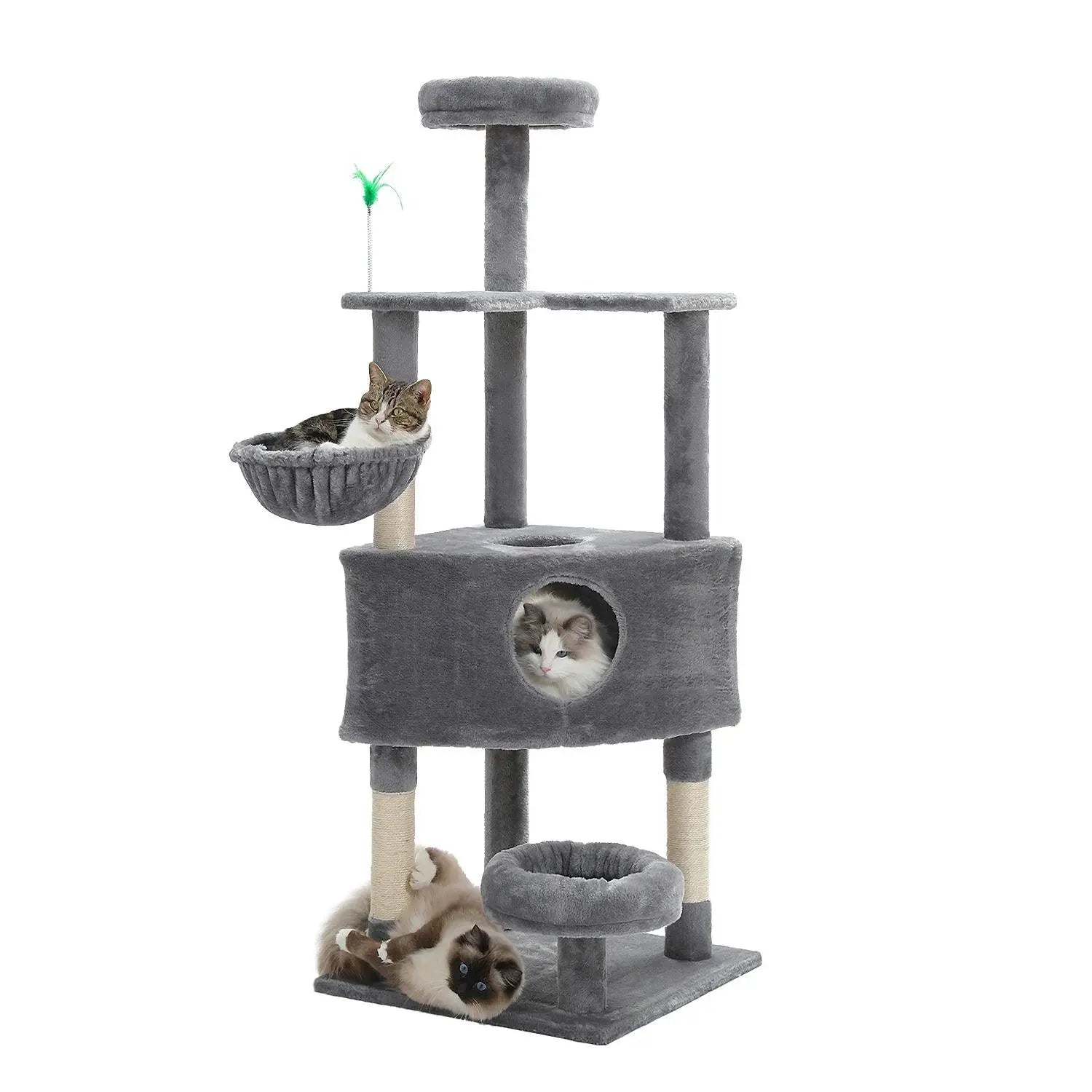 Domestic Delivery Multi-Level Cat Tree Tower Climb Furniture Scratching Post for Indoor House Pet Supplies Kitten Toy Cozy Condo - petguardiansupplies