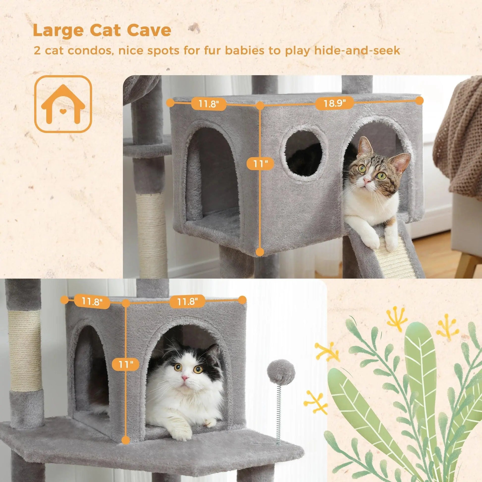 Domestic Delivery Multi-Level Cat Tree Tower Climb Furniture Scratching Post for Indoor House Pet Supplies Kitten Toy Cozy Condo - petguardiansupplies