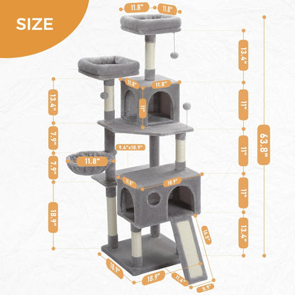 Domestic Delivery Multi-Level Cat Tree Tower Climb Furniture Scratching Post for Indoor House Pet Supplies Kitten Toy Cozy Condo - petguardiansupplies