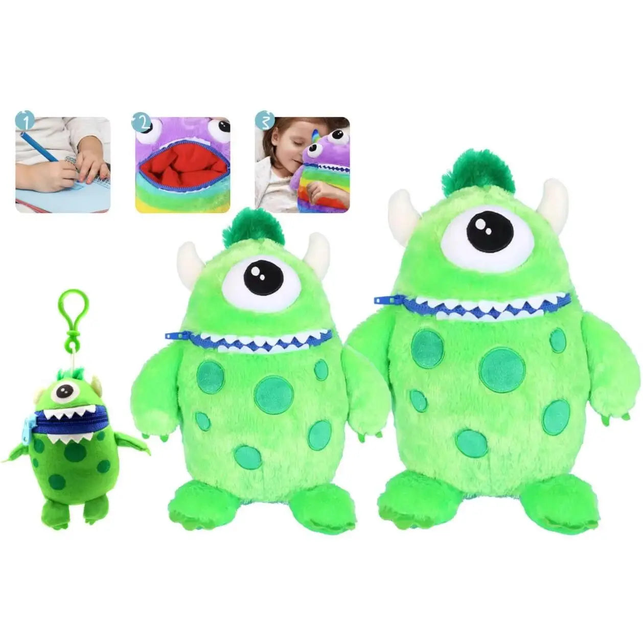 Worry Yummy Monster Clip-on Soft Toy for Kids - Large & Jumbo Anxiety-Reducing Sleep Companion - petguardiansupplies