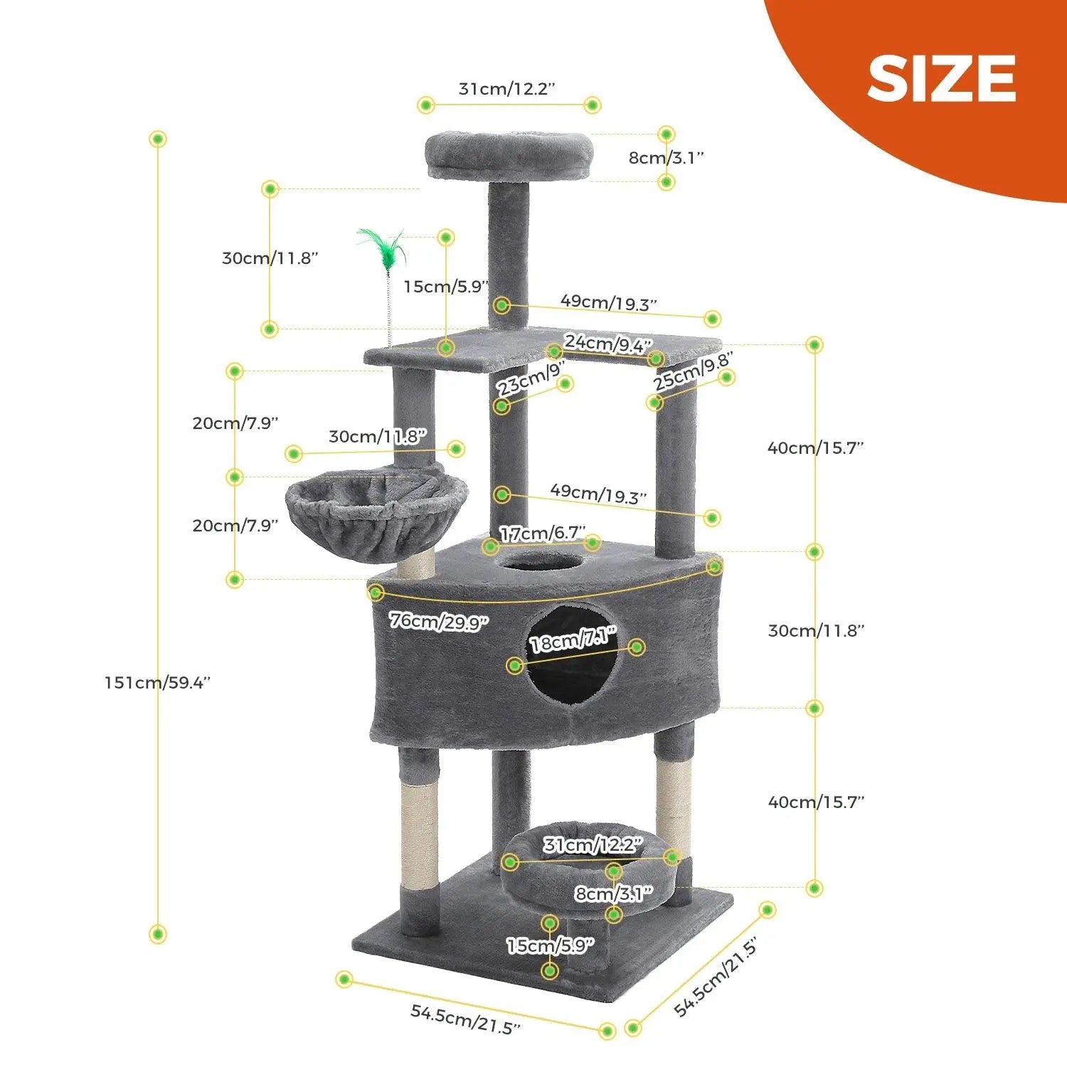 Domestic Delivery Multi-Level Cat Tree Tower Climb Furniture Scratching Post for Indoor House Pet Supplies Kitten Toy Cozy Condo - petguardiansupplies