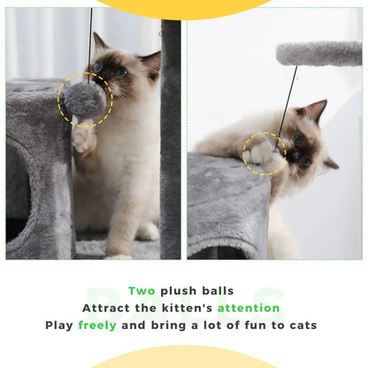 Domestic Delivery Multi-Level Cat Tree Tower Climb Furniture Scratching Post for Indoor House Pet Supplies Kitten Toy Cozy Condo - petguardiansupplies