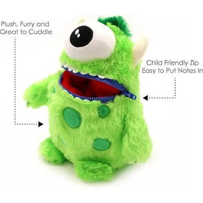 Worry Yummy Monster Soft Toy - 28cm (11") Cuddly Sleep Companion for Kids - Anxiety & Stress Reducing - Green 'Hank' - petguardiansupplies