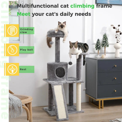 Domestic Delivery Multi-Level Cat Tree Tower Climb Furniture Scratching Post for Indoor House Pet Supplies Kitten Toy Cozy Condo - petguardiansupplies