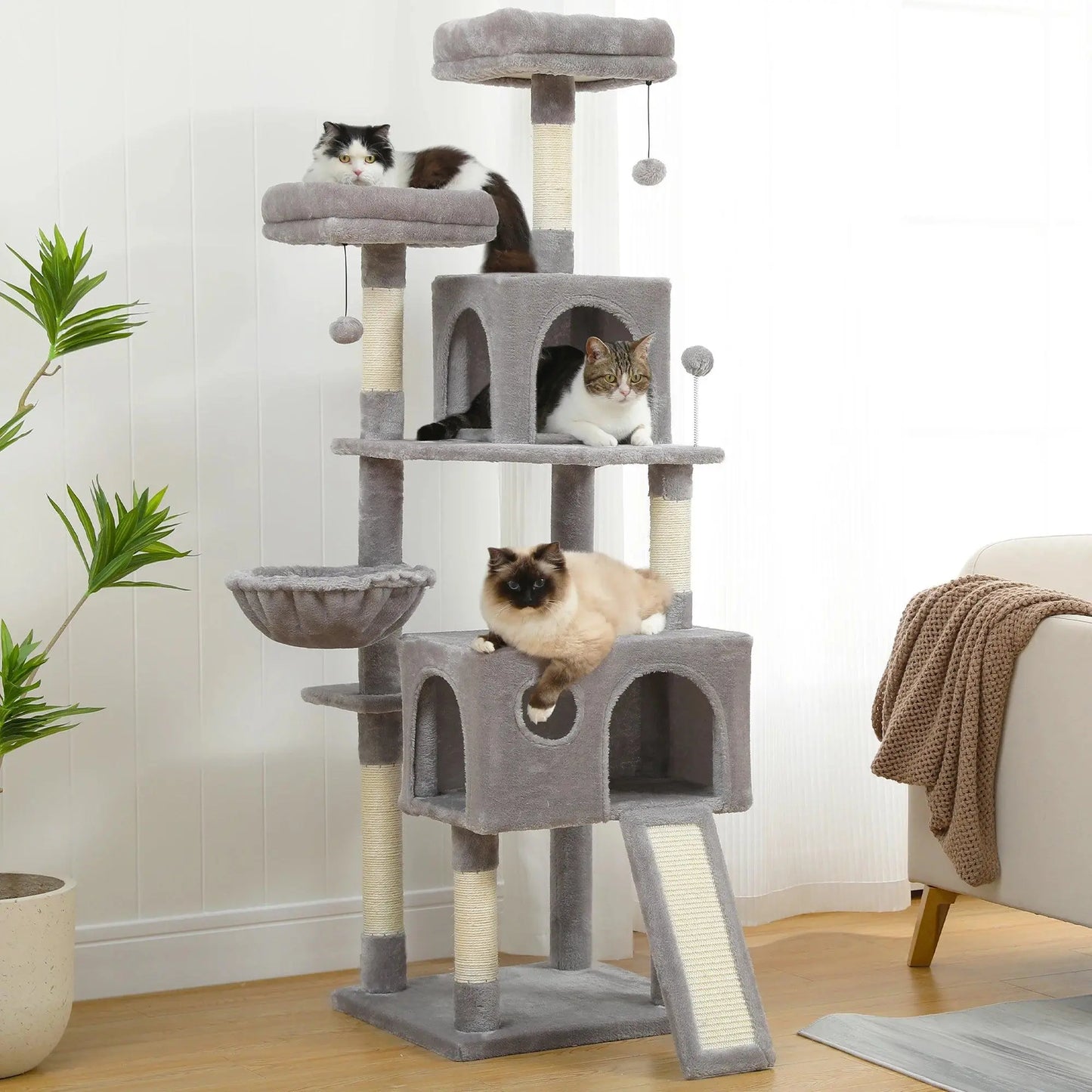 Domestic Delivery Multi-Level Cat Tree Tower Climb Furniture Scratching Post for Indoor House Pet Supplies Kitten Toy Cozy Condo - petguardiansupplies