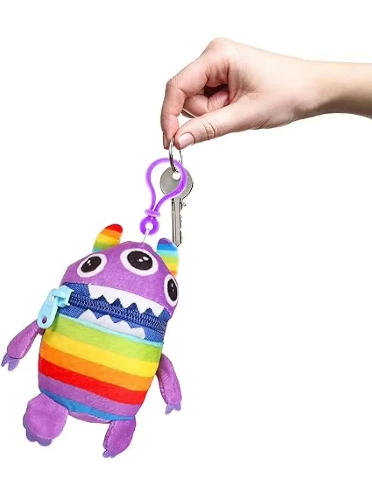 Worry Yummy Monster Keyring Pack - 4 Soft Toys (13cm) for Kids - Anxiety, Stress & Fear Reducing Cuddly Bag Clip Toys - petguardiansupplies