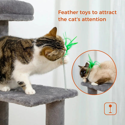 Domestic Delivery Multi-Level Cat Tree Tower Climb Furniture Scratching Post for Indoor House Pet Supplies Kitten Toy Cozy Condo - petguardiansupplies