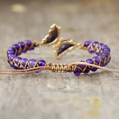 Amethyst Crystal Butterfly Bracelet-1