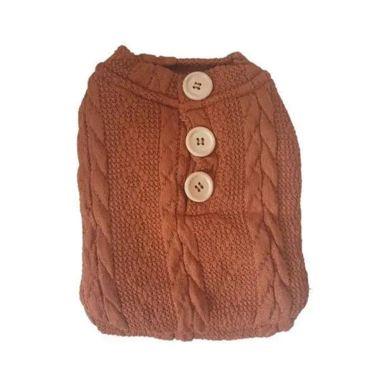 Cable Knit Jersey For Dogs - Brown - petguardiansupplies