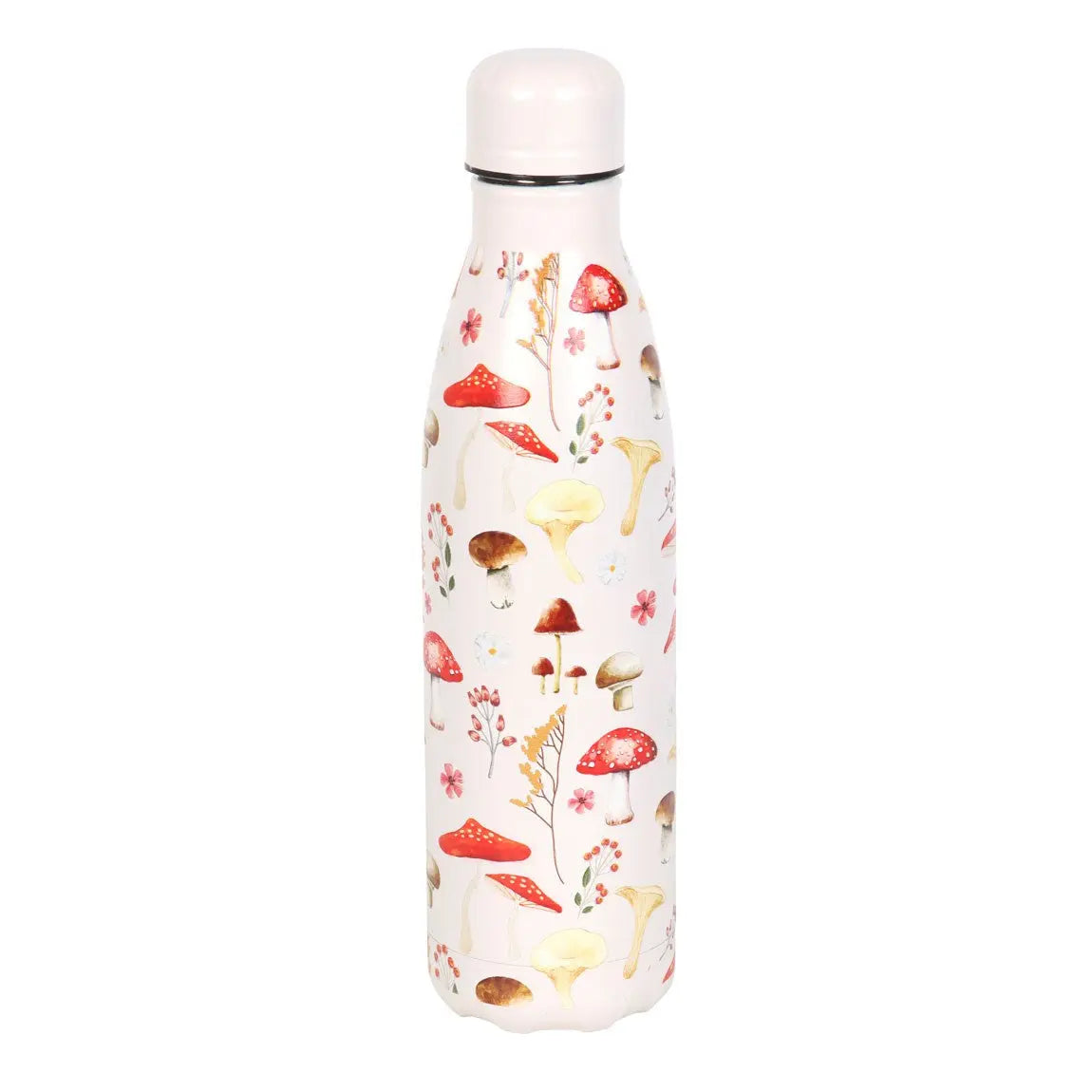 All Over Mushroom Print Metal Water Bottle-0