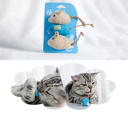 1pc Colorful Plush Mouse Scratch-resistant Catnip Play Chase Exercise Toys Pet Supplies For Indoor Cat - petguardiansupplies