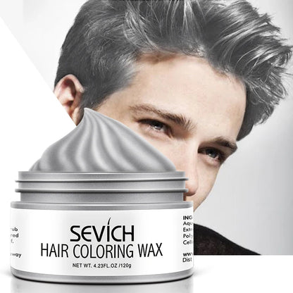 Sevich Temporary Hair Color Wax Men Diy Mud One-time Molding Paste Dye Cream Hair Gel for Hair Coloring Styling Silver Grey 120g - petguardiansupplies