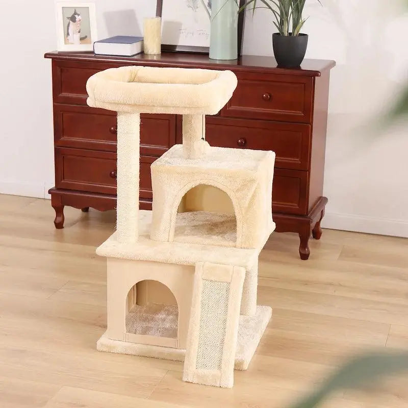 Domestic Delivery Multi-Level Cat Tree Tower Climb Furniture Scratching Post for Indoor House Pet Supplies Kitten Toy Cozy Condo - petguardiansupplies