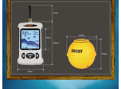 Lucky FFW718& FFW718LA Wireless Portable Fish Finder 45M/135FT Sonar Depth Sounder Alarm Ocean River Lake - petguardiansupplies