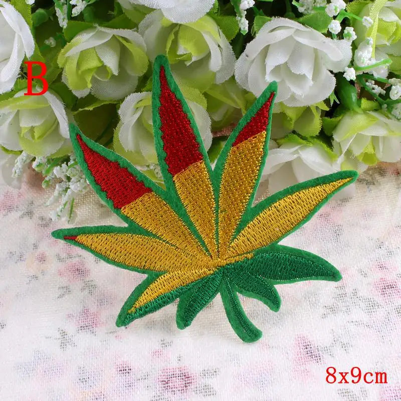 Prajna Fashion Leaf Patch 10Style Embroidery Iron On Cheap Patches For Clothing Jeans Jacket Cap Applique Badges DIY Accessories - petguardiansupplies