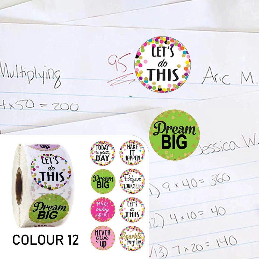 100-500pcs Cute Reward Stickers Roll with Word Motivational Stickers for School Teacher Kids Student Stationery Stickers Kids - petguardiansupplies