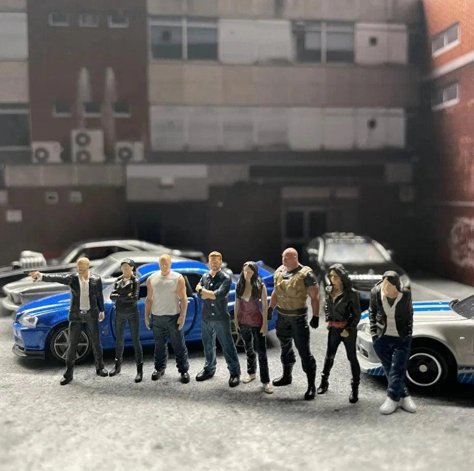 Classic 1:64 Scale Model Fast and Furious 9 people Cast Alloy Car Simulation Static Figures Diorama Miniature Scene Collection - petguardiansupplies