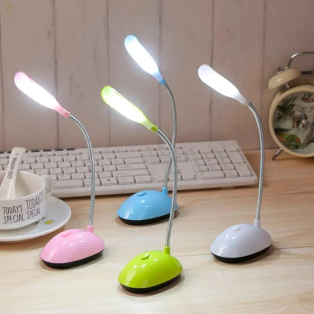 Battery Operated LED Reading Night Lamp Flexible Table Light Foldable Switch Desk Working Study Light For Kids Student Office - petguardiansupplies