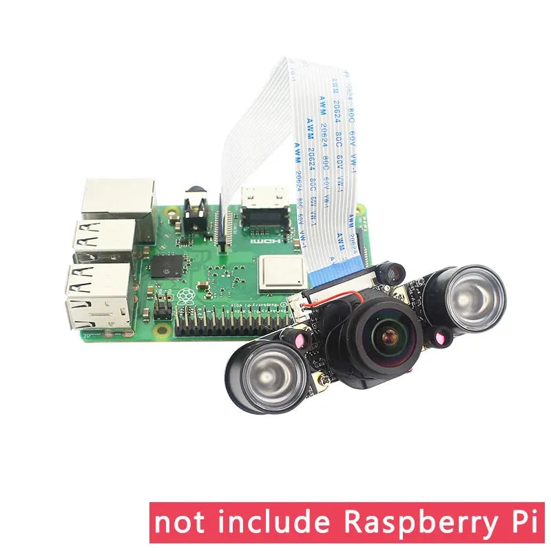 Raspberry Pi 175° IR-CUT Camera Night Vision Focal Adjustable 5MP Fish Eye Auto Switch Day Night for Raspberry Pi 5 4B 3B+ Zero - petguardiansupplies