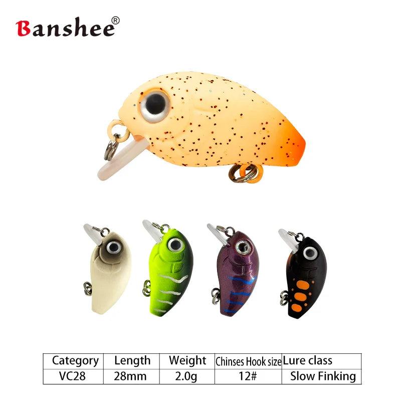 Banshee 28mm 2g Mini Crankbaits Fishing sinking Wobbler For Pike/Trolling Rattling Baits Set Perch Fishing Lure Artificial Hard - petguardiansupplies