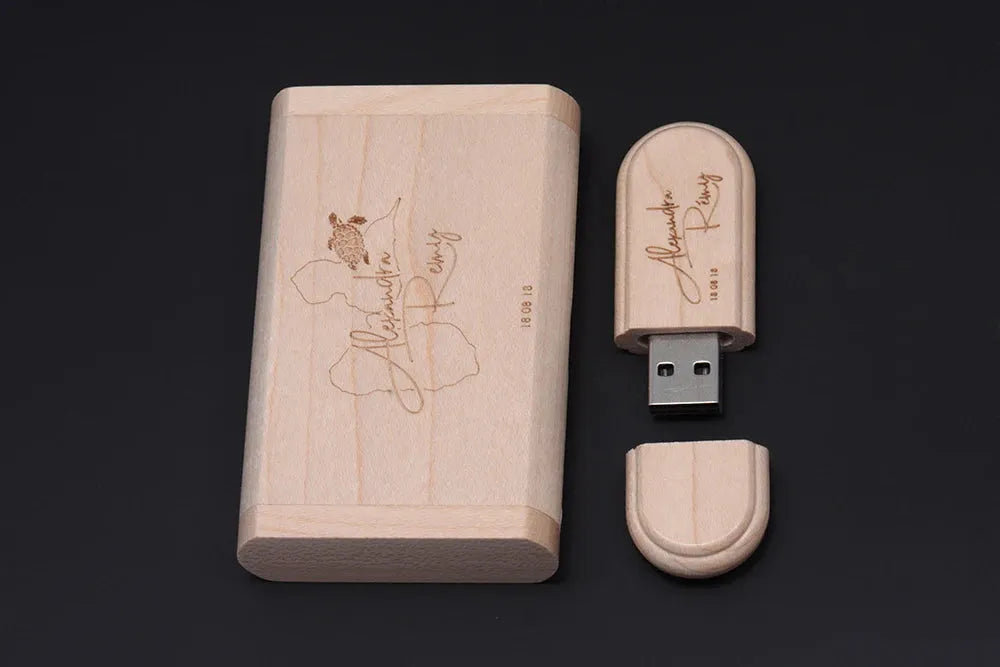 JASTER 1PCS free custom logo laser engraving wooden+Box pendrive 4GB 8GB 16GB 32GB 64GB USB Flash Drive photography gift - petguardiansupplies