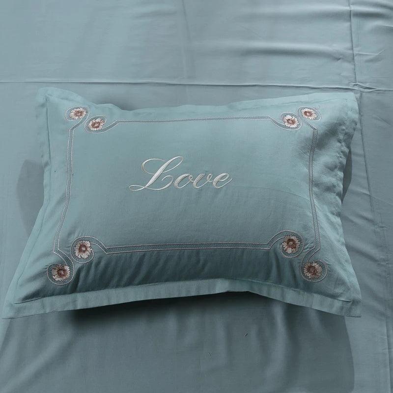 Embroidered Cushion Cover Lumbar Pillowcase Egyptian Cotton 1pcs 45*45/35*50 for Bedroom Living Room Home Decor Sofa Cushion - petguardiansupplies