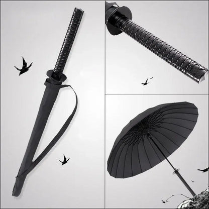 Creative Long Handle Large Windproof Samurai Sword Umbrella Japanese Ninja-like Sun Rain Straight Umbrellas Automatic Open - petguardiansupplies