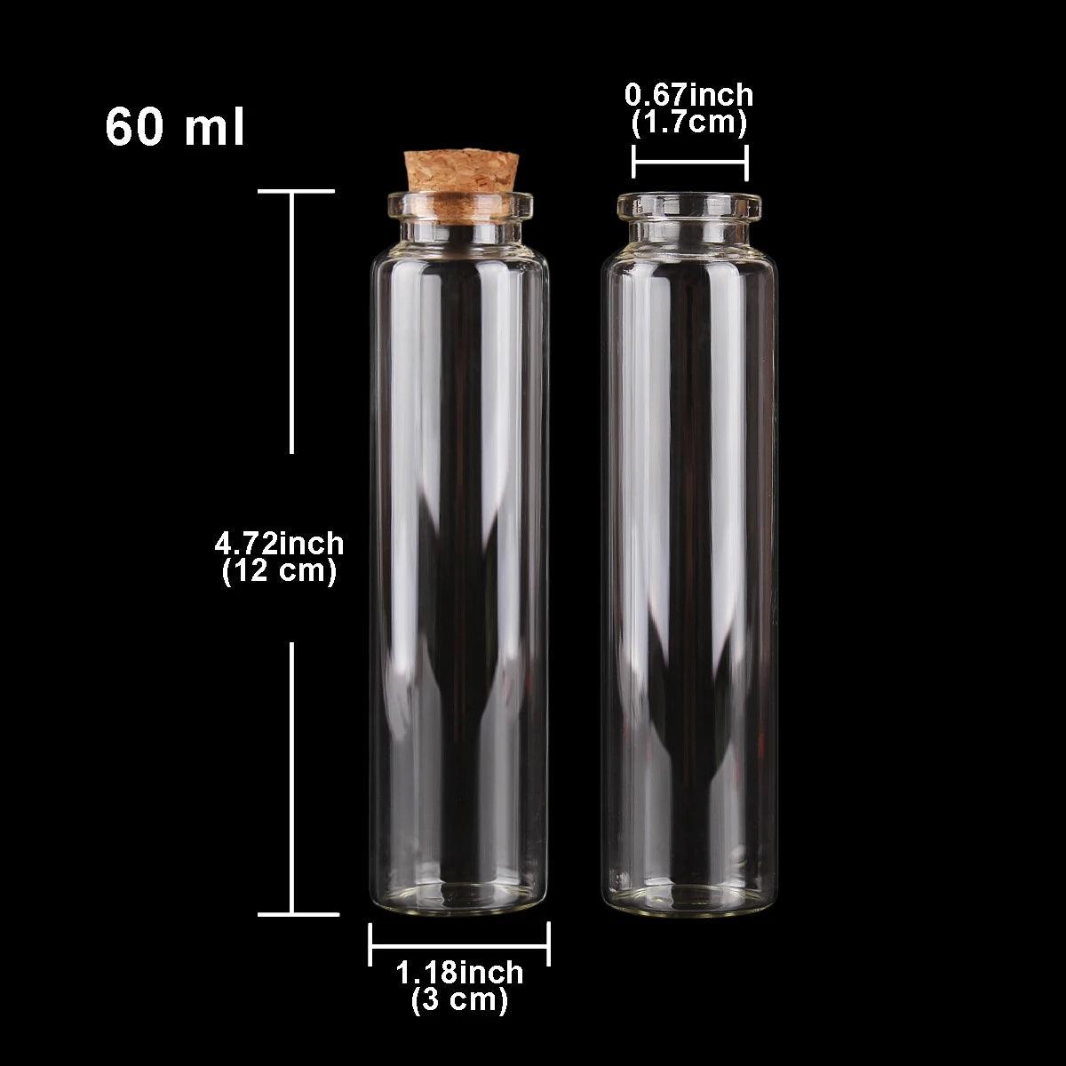 24pcs 10ml 15ml 20ml 25ml 30ml Cute Clear Glass Bottles with Cork Stopper Empty Spice Bottles Jars DIY Crafts Vials - petguardiansupplies