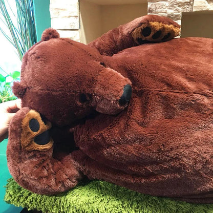 40cm -100cm simulation DJUNGELSKOG Brown Bear Giant Plush Bear Toy Stuffed Animals Soft Cushion Girl Kids Birthday Gift - petguardiansupplies