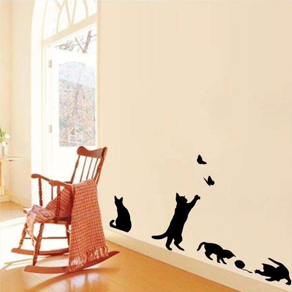 Creative Lazy Black Cat Wall Sticker Home Room Decoration Murals Wall Decals Art Wallpaper Amimals Vinyl Stickers - petguardiansupplies