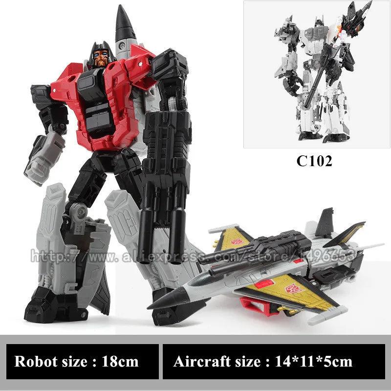 Haizhixing 5 IN 1 Transformation Robot Car Toys Anime Devastator Aircraft Tank Model KO Boys Truck Collection Kid Adult Gift - petguardiansupplies