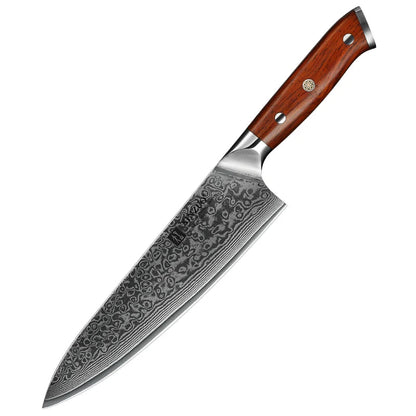 XINZUO 8.5 Inch Chef Knives High Carbon Chinese VG10 67 Layer Damascus Kitchen Knife Stainless Steel Gyuto Knife Rosewood Handle - petguardiansupplies