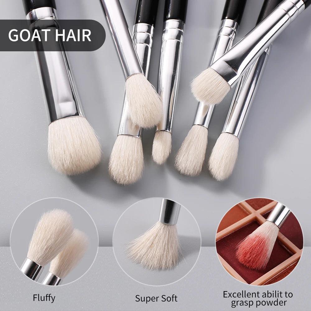 BEILI Black 10-19Pcs Makeup Brushes Natural Synthetic Hair Eyeshadow Blending Eyeliner Makeup Brush Set косметика - petguardiansupplies