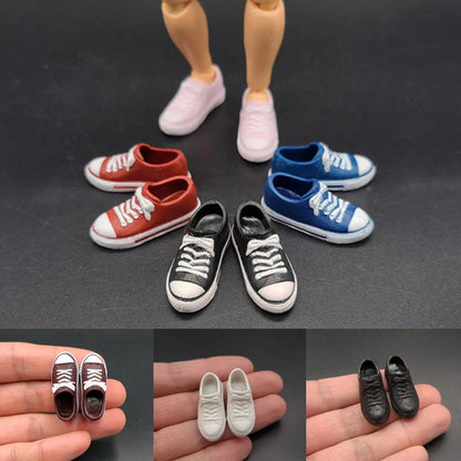 3.1 CM 1/12 Scale Male Female Shoes Low-cut Canvas Model For 6 Inches Figma SHF BJD Dam TBLeague Action Figures - petguardiansupplies