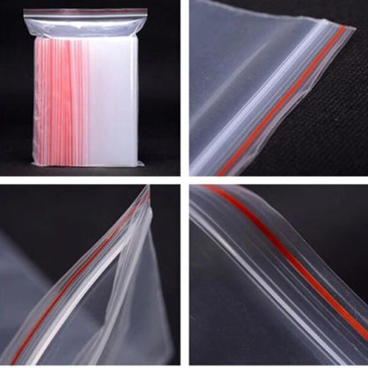 100pcs/pack Small Zip Lock Plastic Bag Reclosable Transparent Bag Shoe Bag Vacuum Bag Poly Clear Bags Thickness 0.05mm - petguardiansupplies