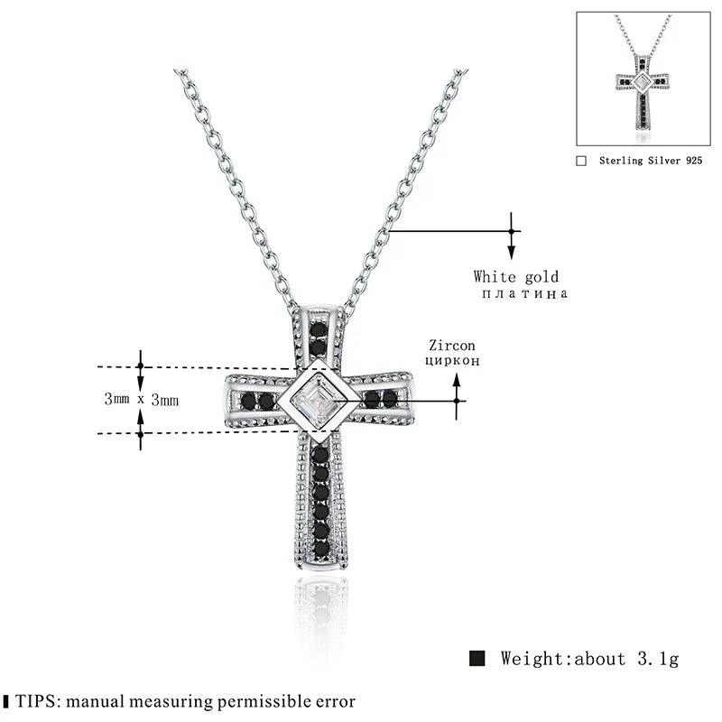 2024 New Cross Necklace Silver Color Classic Cross Jewelry Trendy Engagement Necklaces for Women Wedding Pendants P106 - petguardiansupplies