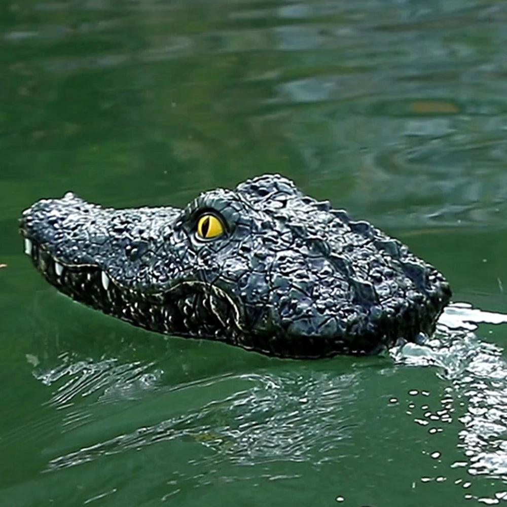 RC Crocodile Head Boat Ship Toy Simulation 2.4G Remote Control Joke Alligator Decoy Electric Toys Summer Water Spoof Toys gift - petguardiansupplies