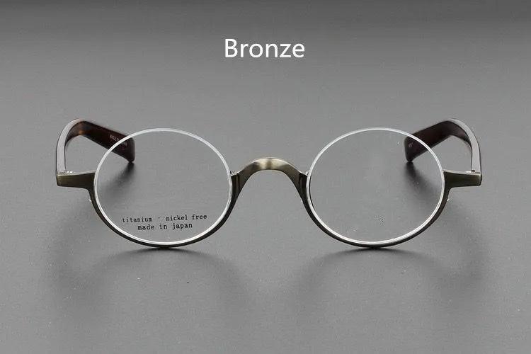 Japanese Brand Lennon Titanium Round Glasses Men Women Handmade Ultra-Light Small Frame Retro Eyeglasses Myopia Oculos Semi-Rim - petguardiansupplies