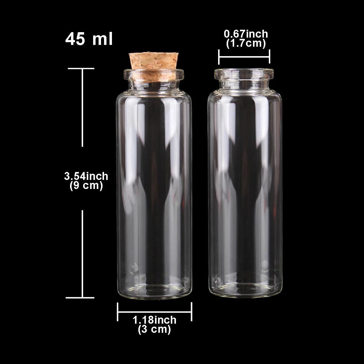 24pcs 10ml 15ml 20ml 25ml 30ml Cute Clear Glass Bottles with Cork Stopper Empty Spice Bottles Jars DIY Crafts Vials - petguardiansupplies