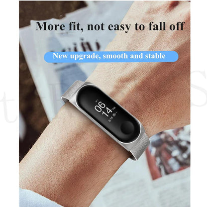 Metal Strap bracelet for Xiaomi mi band 7 6 5 3 4 strap Stainless Steel MiBand 4 Smart Wrist Strap for xiao mi miband 4 3 straps - petguardiansupplies