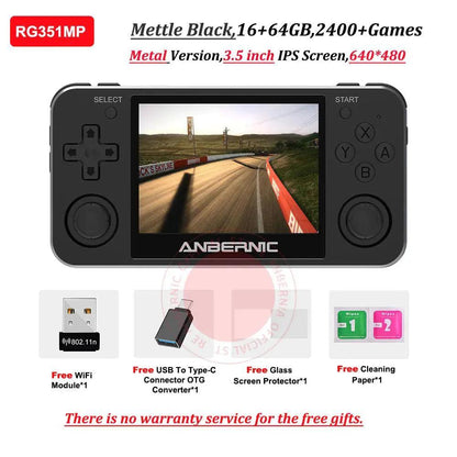 ANBERNIC RG351MP Portable Game Player Pocket Game Machine 3.5 Inch IPS Screen Support Games External Wifi 64G 2400 Games - petguardiansupplies