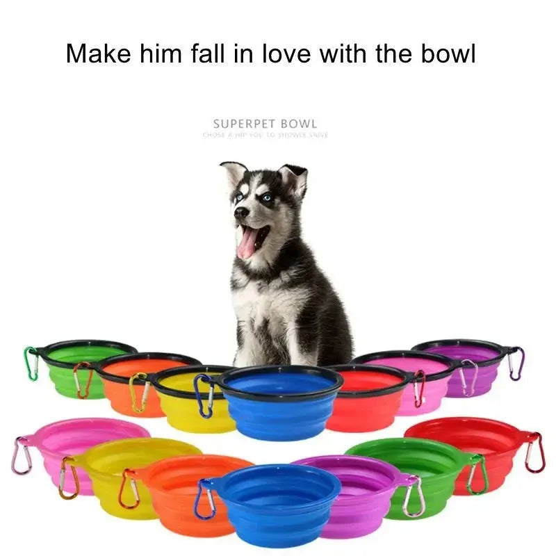 350/1000ML Folding Dog Bowl Silicone Portable Pet Food Feeder Travel Walking Water Bowl For Small Medium Dog Cat Pet Eating Dish - petguardiansupplies