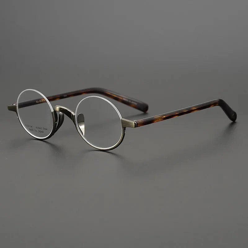 Japanese Brand Lennon Titanium Round Glasses Men Women Handmade Ultra-Light Small Frame Retro Eyeglasses Myopia Oculos Semi-Rim - petguardiansupplies