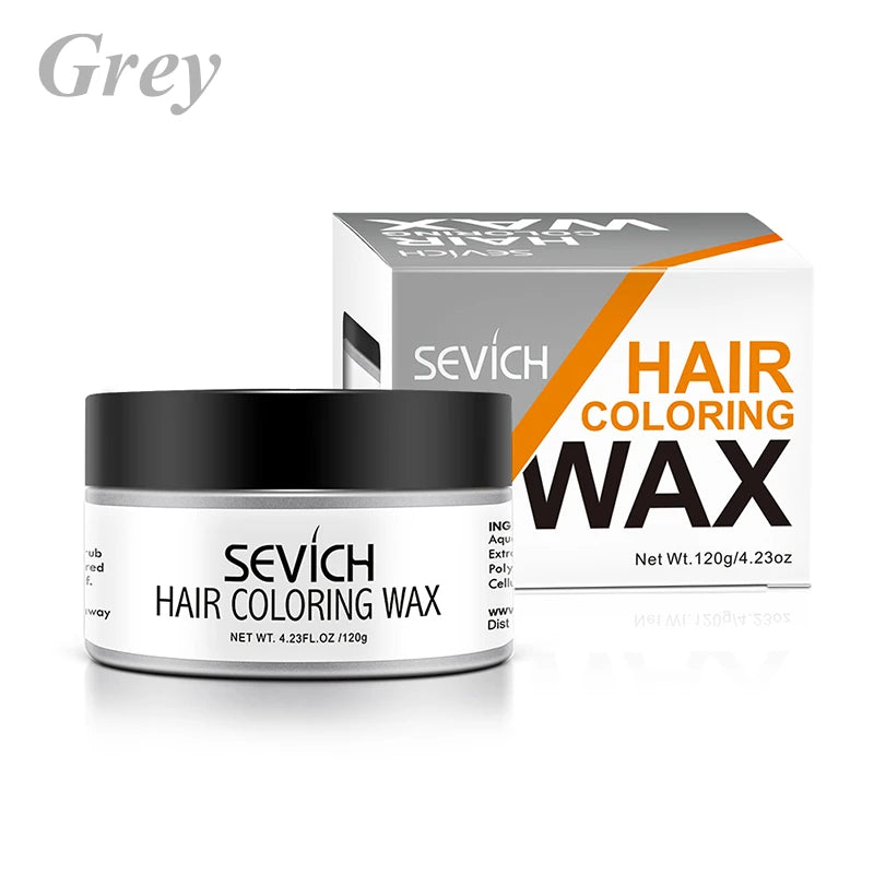 Sevich Temporary Hair Color Wax Men Diy Mud One-time Molding Paste Dye Cream Hair Gel for Hair Coloring Styling Silver Grey 120g - petguardiansupplies