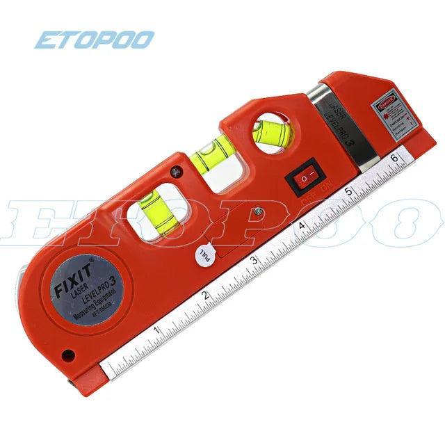 4 in 1 Accurate Multipurpose Laser Level Lever with Tripod Cross Projects Horizontal Vertical Laser Light Beam Measure Tape - petguardiansupplies