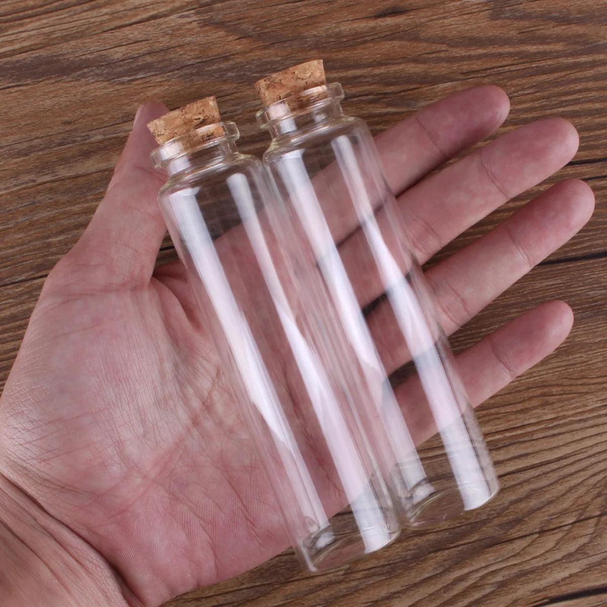 24pcs 10ml 15ml 20ml 25ml 30ml Cute Clear Glass Bottles with Cork Stopper Empty Spice Bottles Jars DIY Crafts Vials - petguardiansupplies