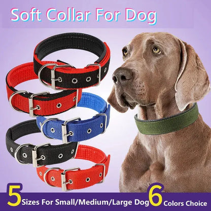 Pet Dog Colllar Soft Cotton Adjustable Collar For Dog Cat Accessories Small Large Dog Collars Golden Retriever Dulldog S-XL Size - petguardiansupplies