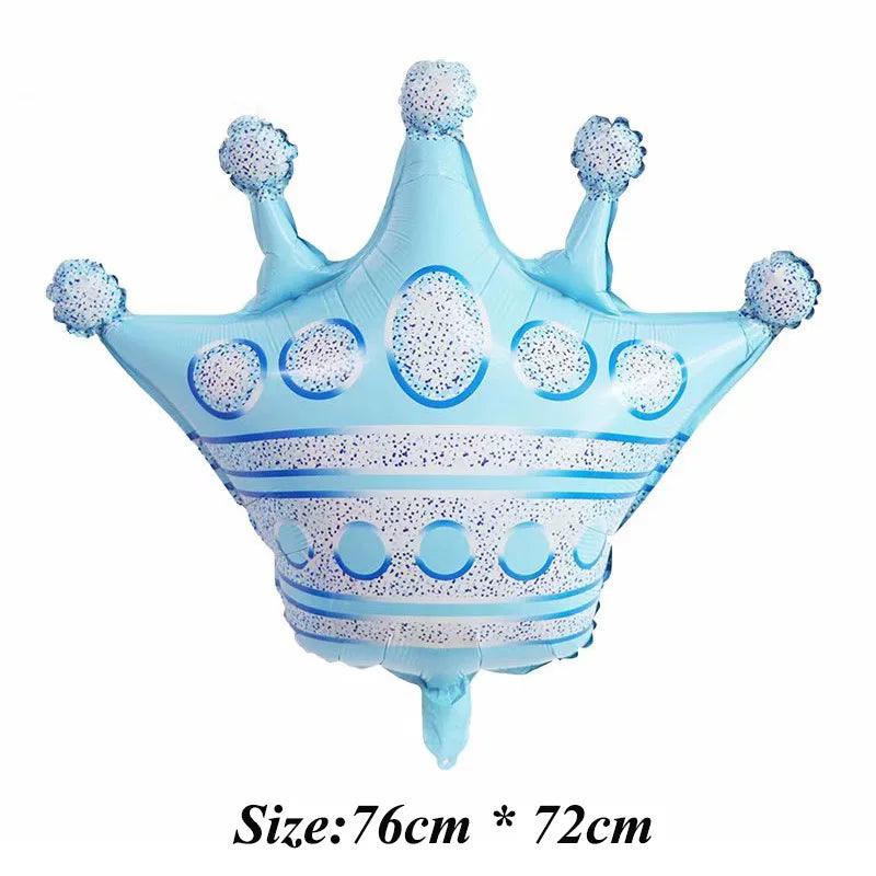 1pc Large Size Gold Crown Foil Balloons Prince Princess Baby Shower First Birthday Bachelorette Party Decorations Photo Props - petguardiansupplies