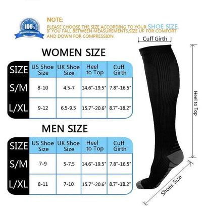 Large Size XXL Compression Stockings Fit For Sports Crossfit Golf Tube Outdoor Sports Men Women Compression Socks Knee Stockings - petguardiansupplies